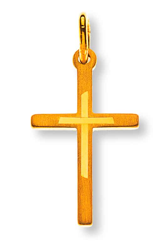 Kreuz Gelbgold 750 mit Muster