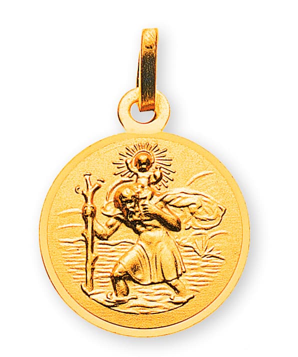 Medaille Christophorus Gelbgold 750 12mm