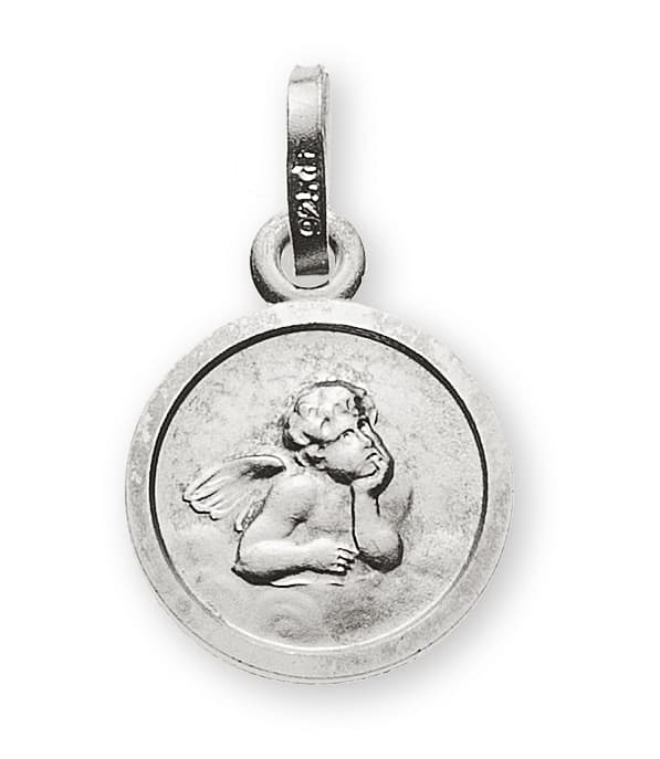 Medaille Engel Weissgold 750 10 mm