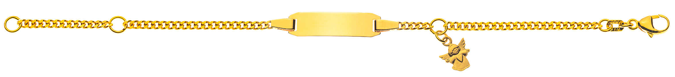 Bébé Bracelet Panzer diamantiert Gelbgold 750 14 cm