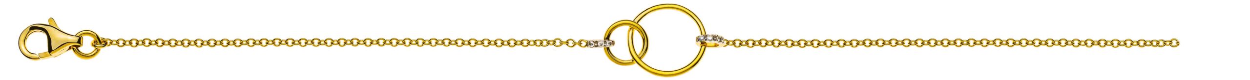 Bracelet Doppelkreis Gelbgold 750 mit 6 Brillanten H SI 0.02ct.