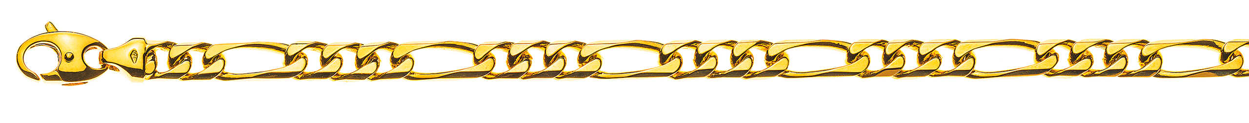 Figaro Bracelet 8-fach diamantiert Gelbgold 750 Karat